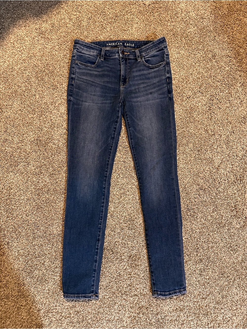 American Eagle Outfitters Dark Blue High-Rise Skinny Jeans